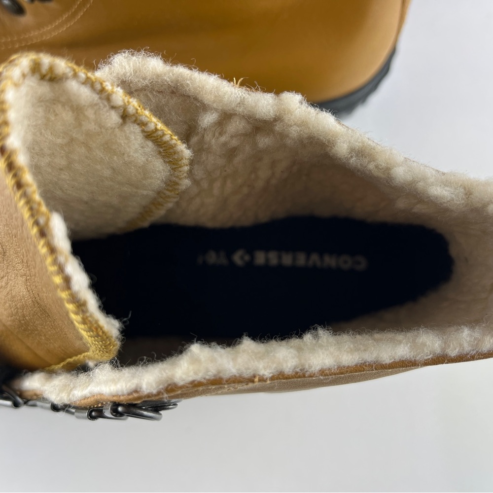 Converse Chuck 70 Bosey Hi Sneaker 168161C Wheat Leather Lined Mountain Custom - Picture 12 of 15
